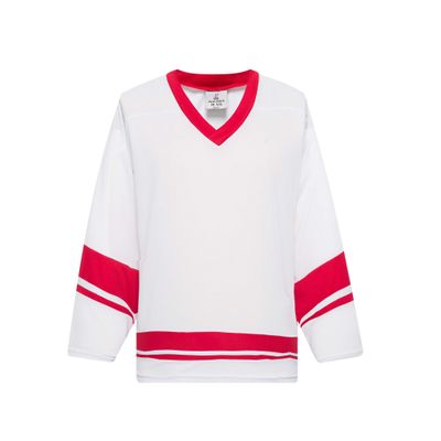 EALER H400 Series Blank Ice Hockey Practice Jersey League Jersey for Men and Boys - Senior and Junior - Adult and Youth White/Red