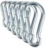 Branded Boards Black & Silver Zinc-Galvanized Heavy Duty Bushcraft Carabiner Spring Snap Clip Link Hooks 200-500lb Load 2, 6 & 12 Packs (Silver-7cm-6 Pack) view 1