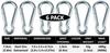 Branded Boards Black & Silver Zinc-Galvanized Heavy Duty Bushcraft Carabiner Spring Snap Clip Link Hooks 200-500lb Load 2, 6 & 12 Packs (Silver-7cm-6 Pack) view 4