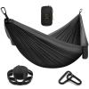 Camping Hammock Double & Single Portable Hammock with Tree Straps, Lightweight Nylon Parachute Hammocks Camping Accessories Gear for Indoor Outdoor Backpacking, Travel, Hiking, Beach view 1