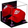 Better Display Cases Acrylic Baseball Cap Display Case with Mirror, Wall Mount, Purple Risers and Black Base (A006/V21) view 1
