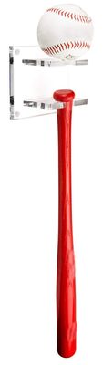 Better Display Cases Mini Baseball Bat and Ball Combo Vertical Display Wall Mount Clear Acrylic Bracket (A054-A)
