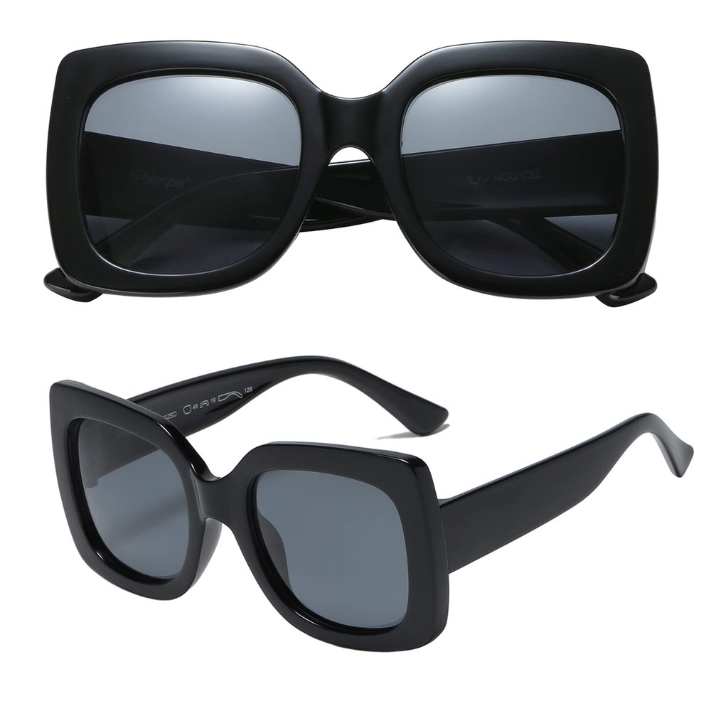 PolarSpex Girls Elastic Square Oversized Kids Polarized Sunglasses - BPA Free