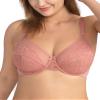 HSIA Minimizer Bras for Women Enchante Full Coverage Underwire Bras Plus Size Lifting Floral Lace Bra for Heavy Breast Light Coral view 1
