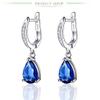 Bansriracha Genuine 925 Sterling Silver Clip Earrings for Women Blue Sapphire Gemstone Earrings Jewelry Wedding Birthstone Gift 4.8 view 2