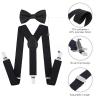 AWAYTR Child Kids Suspenders Bowtie Set - Adjustable Suspender Set for Boys and Girls (Light Gray, 30Inches (6 Years to 5 Feet Tall) view 2