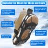 Ice Cleats for Shoes and Boots, Snow Traction Cleats Crampons Anti Slip 24 Steel Grippers Shoe Spikes Grips for Snow and Ice Slip-on Snow Cleats Overshoes for Women Men Winter Walking Hiking Fishing view 2