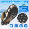 Ice Cleats for Shoes and Boots, Snow Traction Cleats Crampons Anti Slip 24 Steel Grippers Shoe Spikes Grips for Snow and Ice Slip-on Snow Cleats Overshoes for Women Men Winter Walking Hiking Fishing view 3