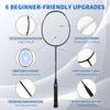 Senston Carbon-Fiber Badminton Racket 5U Badminton Racquet, Single Professional Badminton Rackets (N80 Black) view 2