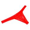 JAXFSTK Men's Jacquard G-string Underpants Low-rise See-through T-back Mesh Thong Orange Red L view 2