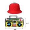 meekoo Halloween 80s/ 90s Hip Hop Costume Kit Rapper Bucket Hat Sunglasses Gold Chain Cosplay Accessories for Men Theme Party(Red) view 2