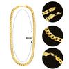 meekoo Halloween 80s/ 90s Hip Hop Costume Kit Rapper Bucket Hat Sunglasses Gold Chain Cosplay Accessories for Men Theme Party(Red) view 3