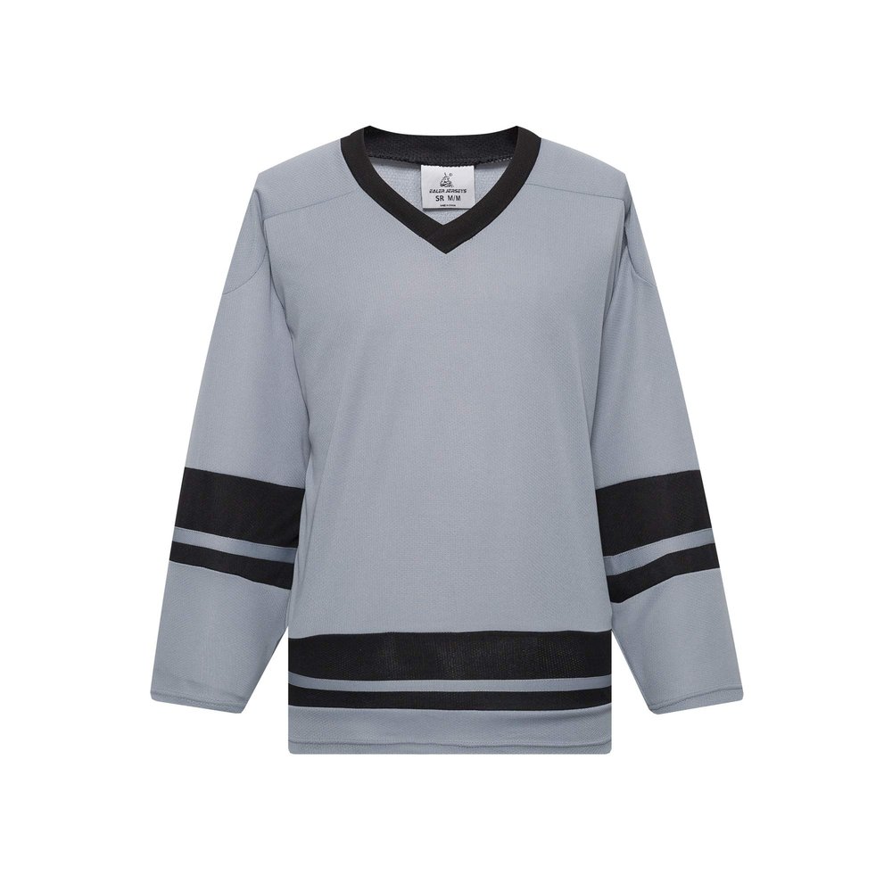 EALER H400 Series Blank Ice Hockey Practice Jersey League Jersey for Men and Boys - Senior and Junior - Adult and Youth Grey/Black