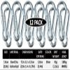 Branded Boards Black & Silver Zinc-Galvanized Heavy Duty Bushcraft Carabiner Spring Snap Clip Link Hooks 200-500lb Load 2, 6 & 12 Packs (Silver-7cm-12 Pack) view 4
