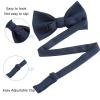 WELROG Classic Pre-Tied Bow Tie for Children & Adults Solid Color Adjustable Bowtie(Denim) view 3