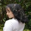 FANFAN Embroidered Lace Head Covering - Chapel Wedding Catholic Mass Bridal Church Service Veil for Women Girls Teens, Tulle Lightweight Breathable Headscarf S11 (Black) view 3