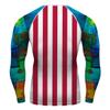 Men's American Flag Slim Fit Long Sleeve Compression Gym Trainning Casual Top (Graffiti, Medium) view 2