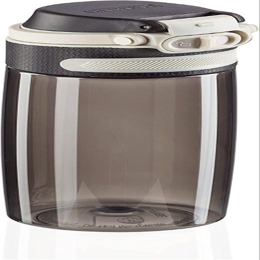 Leifheit Tritan Flip 550 ml Drinking Bottle, Tritan, Black, 17.5 x 17.5 x 24.5 cm