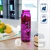Leifheit Tritan Flip 550 ml Drinking Bottle, Tritan, purple, 17.5 x 17.5 x 24.5 cm view 2