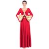 Women Metallic Color Block Liturgical Praise Dance Dress Bell Long Sleeve Lyrical Christian Church Dancewear Gown Loose Fit Full Length Tunic Circle Skirt Worship Costume Praisewear Red L view 3