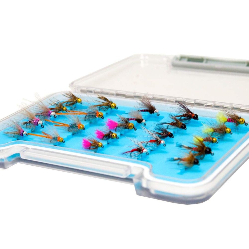 Superbe Flies 24 Essential Bead Head Nymph Trout Fly Fishing Assortment | Fly Box | Size: #12, 14, 16, 18