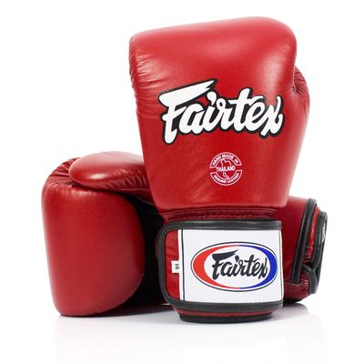 Fairtex BGV1BR Muay Thai Boxing Breathable Gloves for Men, Women, Kids | MMA Gloves, Kickboxing, Gym, Workout | Premium Quality, Light Weight & Shock Absorbent 8 oz Boxing Gloves-Red