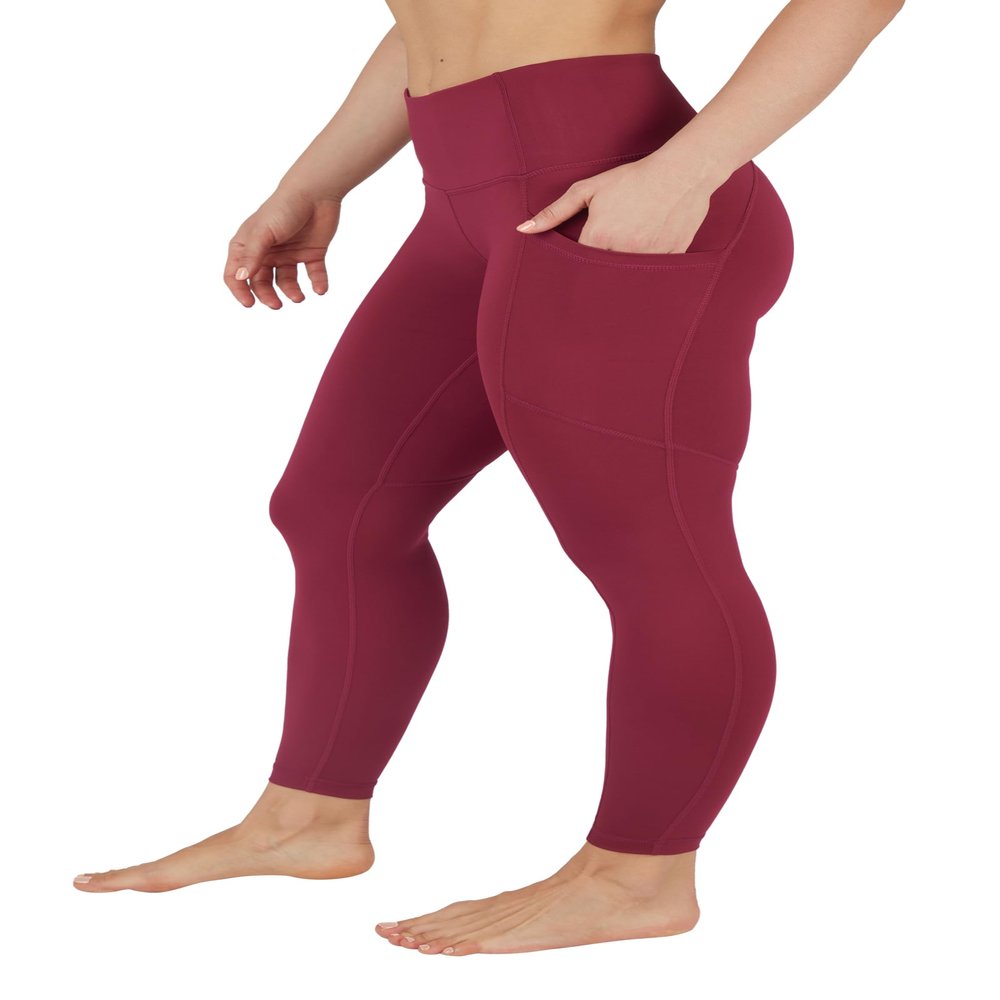 90 Degree By Reflex Power Flex Yoga Pants - High Waist Squat Proof Ankle Leggings with Pockets for Women - Royal Kir - Small