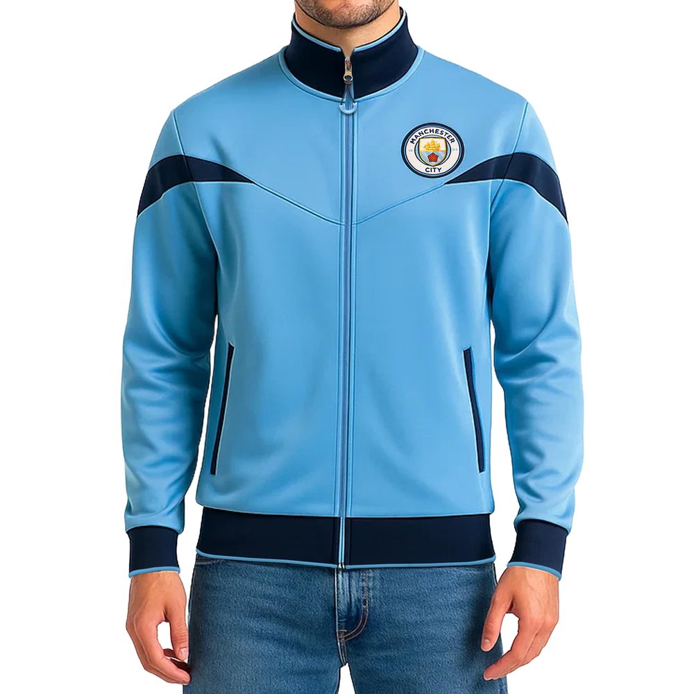 Icon Sports Officially Licensed Manchester City FC Soccer Track Jacket - Unisex Adult - MC39TJ Light Blue S