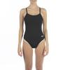 ARENA Women's Team MaxLife Swimsuit Solid Challenge Back One Piece Competition Training Bathing Suit Athletic Swimwear, Black/Metallic Silver, US Size 18