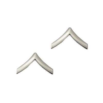 Law Enforcement/Police Private Nickel Rank Pin 3/4" Pair