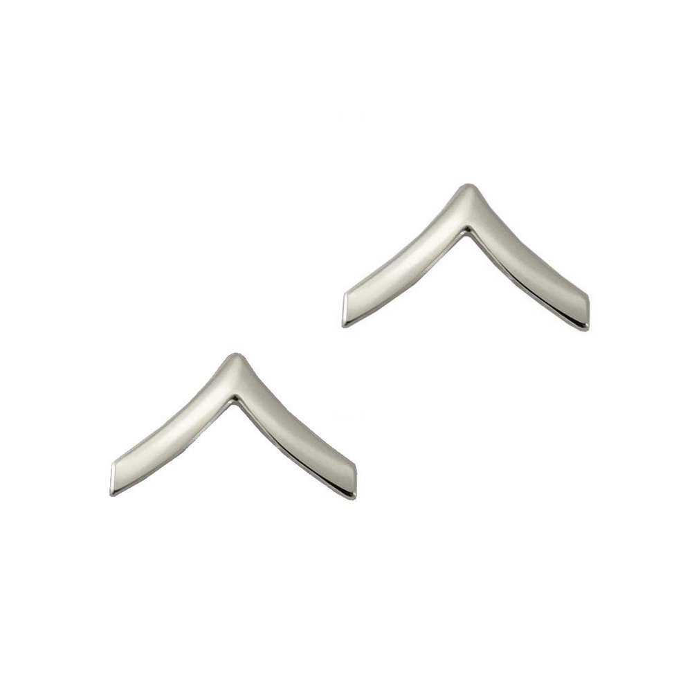 Law Enforcement/Police Private Nickel Rank Pin 3/4" Pair