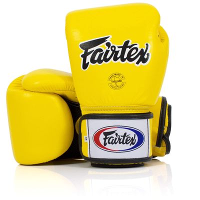 Fairtex BGV1BR Muay Thai Boxing Breathable Gloves for Men, Women, Kids | MMA Gloves, Kickboxing, Gym, Workout | Premium Quality, Light Weight & Shock Absorbent 8 oz Boxing Gloves-Yellow