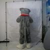 Long-Haired Grey Husky Wolf Mascot Costume Husky Dog Cartoon view 4