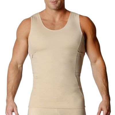 ISPRO TACTICAL (Made in USA) Concealed Carry Holster for Men & Gun Concealment Shoulder Holster Or Pistol Chest Holster Compression Tank Top Concealed Carry Shirt with Gun Holster (Nude, LG)