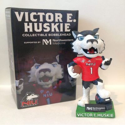 Northern Illinois University Football Mascot Bobblehead NIU Victor E Huskie SGA