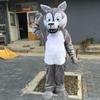 Gray Wolf Cartoon Costume Mascot Character Outfit view 2