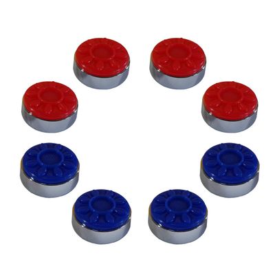 Game Room Guys Premium Chrome-Plated Steel Indoor Shuffleboard Pucks - Set of 8 (2-5/16", 58mm, Blue & Red)