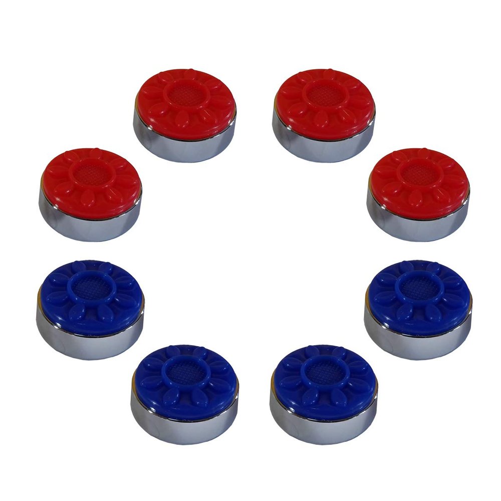 Game Room Guys Premium Chrome-Plated Steel Indoor Shuffleboard Pucks - Set of 8 (2-5/16", 58mm, Blue & Red)