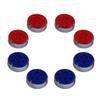 Game Room Guys Premium Chrome-Plated Steel Indoor Shuffleboard Pucks - Set of 8 (2-5/16", 58mm, Blue & Red) view 1