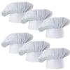 Hyzrz Chef Hat Set of 6 PCS Pack Adult Adjustable Elastic Baker Kitchen Cooking Chef Cap (White) view 1