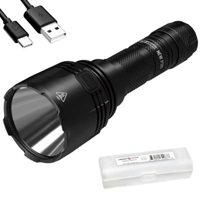 Nitecore New P30 1000 Lumen 676 Yard Long Throw Hunting Flashlight, NL2150R with Build-in USB-C Port, and LumenTac Organizer