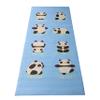 Bean Products 60x24 Non Slip Yoga Mat for Exercise - 3mm Thick Comfortable Workout Floor Mat for Kids - Eco Friendly Foldable Yoga Mat for Yoga, Pilates, Gym and Stretching, Blue Panda view 1
