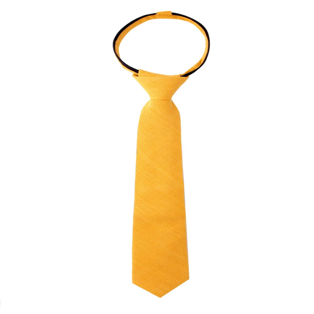 Spring Notion Boys' Linen Blend Zipper Necktie Mustard Medium