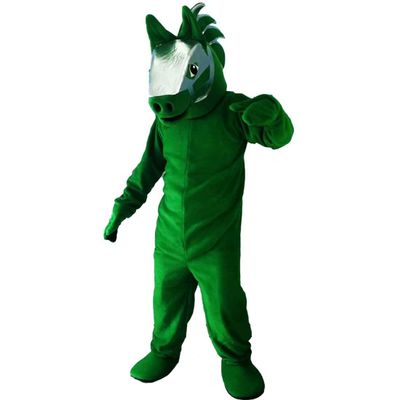Green Horse Cartoon Costume Mascot Plush with Mask for Adult Cosplay Party Halloween Dress Up