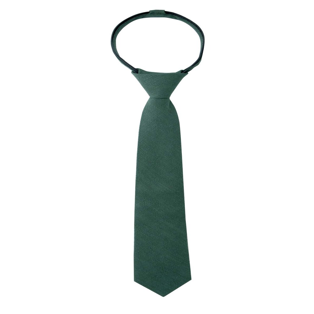 Spring Notion Boys' Linen Blend Zipper Necktie Forest Green Large