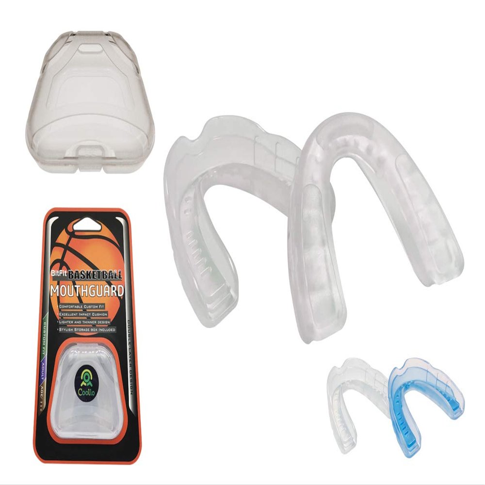 COOLLO SPORTS Boil and Bite Mouth Guard BB Custom Fit Sport Mouthpiece for Basketball, Karate, Martial Arts, Wrestling, MMA (Free Case Included!) -Adult Size (Adult -Ages 11 & Above, All Trans.)