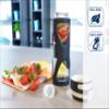 Leifheit Flip Glass Bottle 600 ml, 100% Leak-Proof Sports Bottle, Convenient One Hand Opening, Drinking Bottle with Filter for Fruit Infuser, Sustainable Water Bottle, BPA-Free, Shockproof, Black view 2