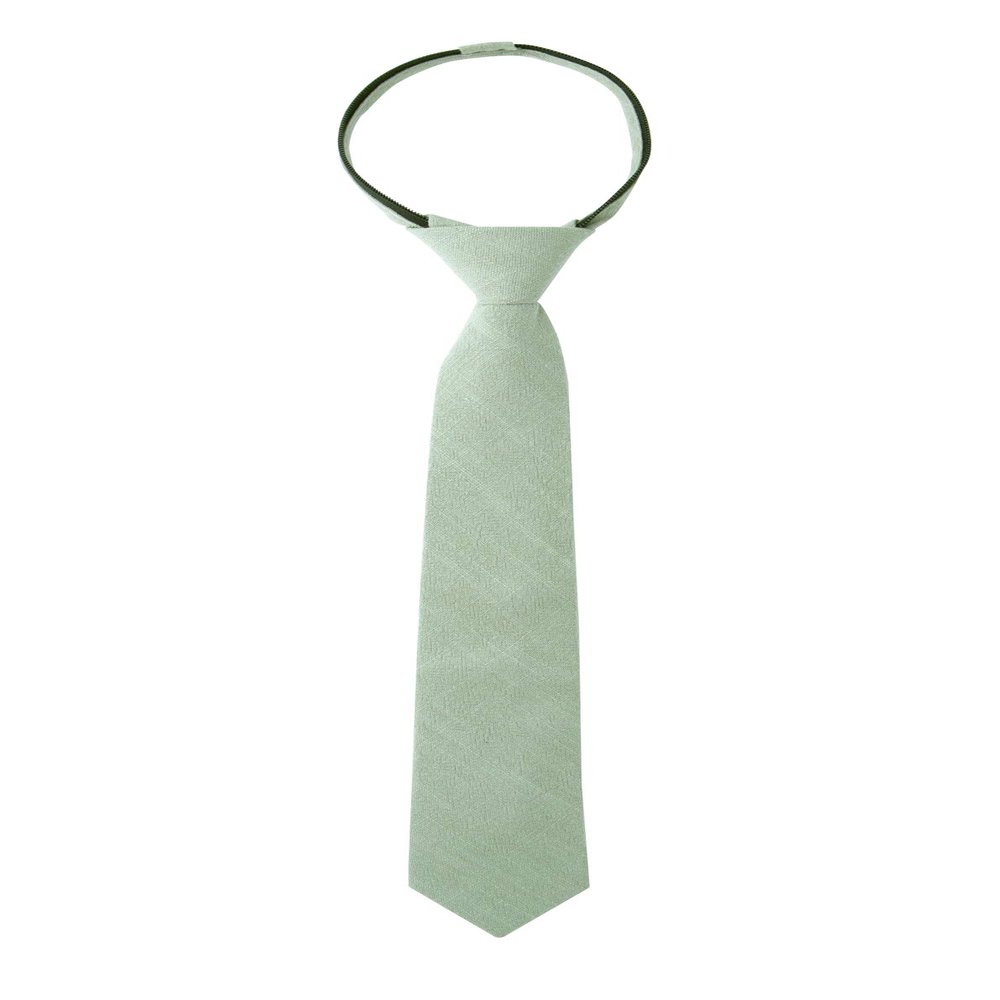 Spring Notion Boys' Linen Blend Zipper Necktie Sage Medium