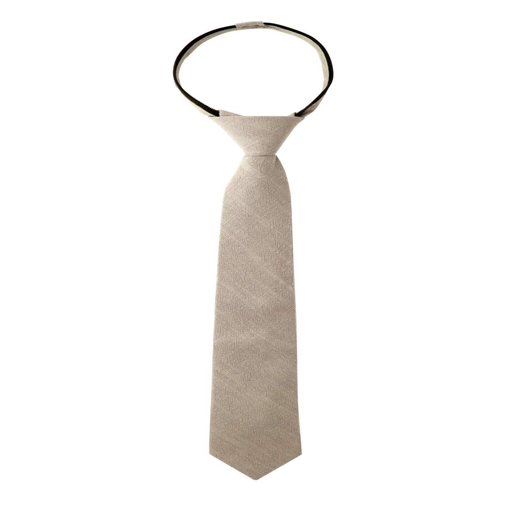 Spring Notion Boys' Linen Blend Zipper Necktie Tan Medium