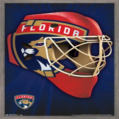 Trends International NHL Florida Panthers Mask 16 Wall Poster, 22.375" x 34", Barnwood Framed Version